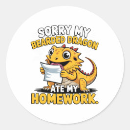Funny Bearded Dragon Cute Reptile Lover Gift Runder Aufkleber