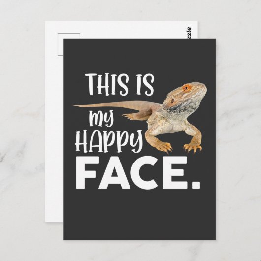 Funny Bearded Dragon Face Animal Spaß Postkarte (Vorne/Hinten)