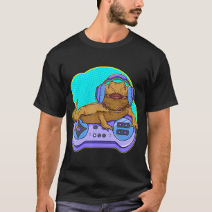 Funny Bearded Dragon Gamer Computerspiel Player Li T-Shirt