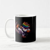 Funny Bearded Dragon High Kick Karate Samurai Ninj Kaffeetasse (Links)