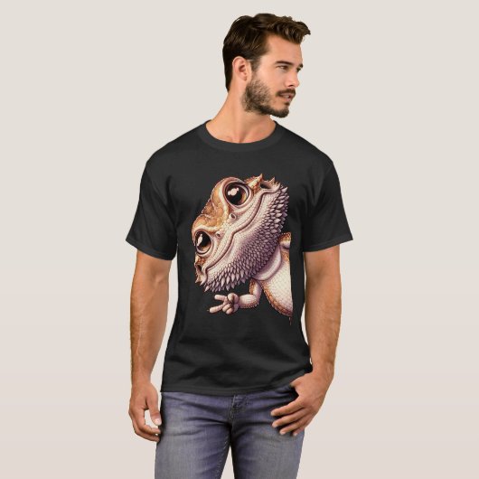 Funny Bearded Dragon Lover Kawaii Anime Lizard T-Shirt (Vorne ganz)