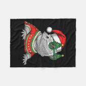 Funny Bearded Dragon Santa Hat Christmas  Fleecedecke (Vorderseite (Horizontal))