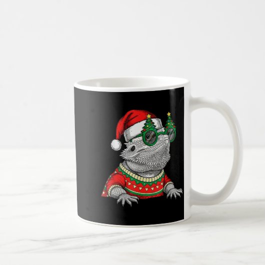Funny Bearded Dragon Santa Hat Christmas Kaffeetasse (Rechts)