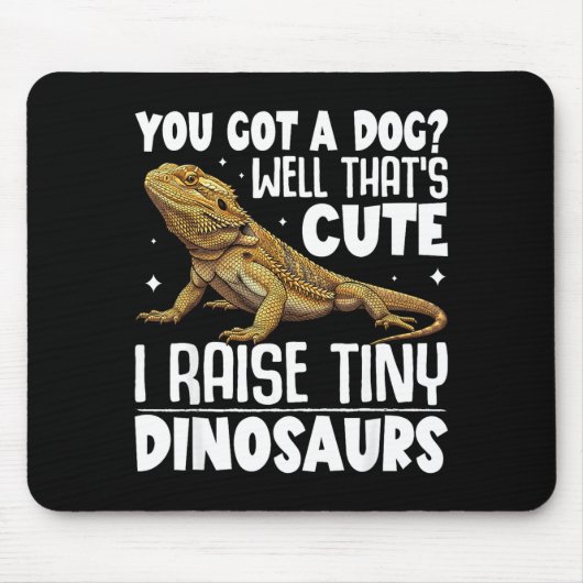Funny Bearded Dragon Shirt For Men Women Lizard Lo Mousepad (Vorne)