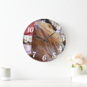 Funny Bearded Dragon Up Close Face Große Wanduhr (Zuhause)