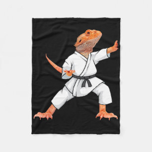 Funny Bearded Dragons Doing Karate Samurai Ninja L Fleecedecke