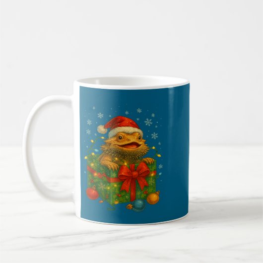Funny Bearded Dragons Santa Christmas Tree Lights  Kaffeetasse (Links)