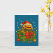 Funny Bearded Dragons Santa Christmas Tree Lights Karte (Gelbe Blume)