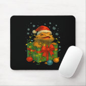 Funny Bearded Dragons Santa Christmas Tree Lights Mousepad (Mit Mouse)