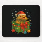 Funny Bearded Dragons Santa Christmas Tree Lights Mousepad (Vorne)