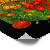 Funny Bearded Dragons Santa Christmas Tree Lights  Poster (Ecke)