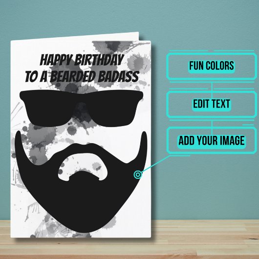 Funny Bearded Friend Geburtstag Karte