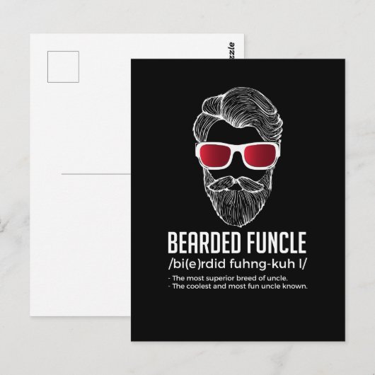 Funny Bearded Funcle Definition Novelty Postkarte (Vorne/Hinten)