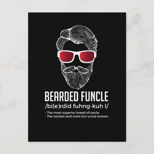 Funny Bearded Funcle Definition Novelty Postkarte (Vorderseite)