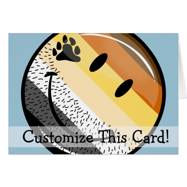 Funny Bearded Happy Gay Bar Pride Flag (Vorderseite (Horizontal))