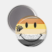 Funny Bearded Happy Gay Bar Pride Flag Magnet (Vorderseite/Rückseite)