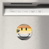 Funny Bearded Happy Gay Bar Pride Flag Magnet (In Situ (Geschirrspüler))