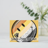 Funny Bearded Happy Gay Bar Pride Flag Postkarte (Stehend Vorderseite)