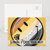 Funny Bearded Happy Gay Bar Pride Flag Postkarte (Vorne/Hinten)