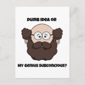 Funny Bearded Professor Cartoon, Genie oder Dumb Postkarte (Vorderseite)