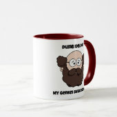 Funny Bearded Professor Cartoon, Genie oder Dumb Tasse (VorderseiteRechts)