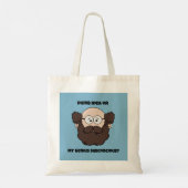 Funny Bearded Professor Cartoon, Genie oder Dumb Tragetasche (Rückseite)