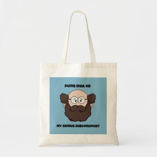 Funny Bearded Professor Cartoon, Genie oder Dumb Tragetasche (Vorne)