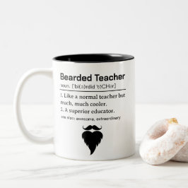 Funny Bearded Teacher Definition Zweifarbige Tasse