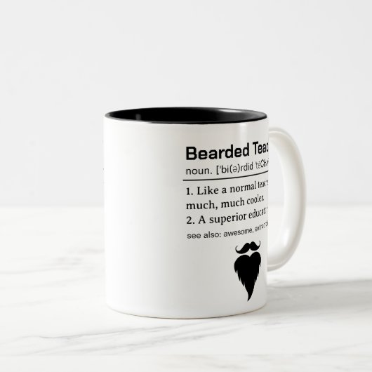 Funny Bearded Teacher Definition Zweifarbige Tasse (VorderseiteRechts)