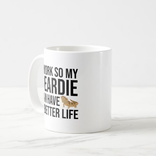 Funny Beardie Lover Work Zitat Kaffeetasse (Vorderseite Links)