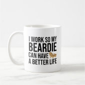 Funny Beardie Lover Work Zitat Kaffeetasse (Links)
