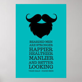 Funny Bearted Men Zitat Poster