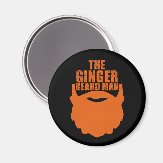 Funny Bearted Zittes Ingwerbemann Magnet (Vorderseite/Rückseite)