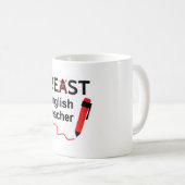 Funny Beast oder Best English Teacher Kaffeetasse (VorderseiteRechts)