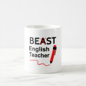 Funny Beast oder Best English Teacher Kaffeetasse (Mittel)
