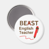 Funny Beast oder Best English Teacher Magnet (Vorderseite/Rückseite)