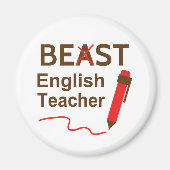 Funny Beast oder Best English Teacher Magnet (Vorne)