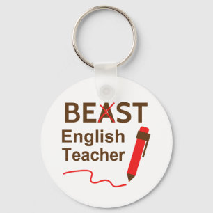 Funny Beast oder Best English Teacher Schlüsselanhänger