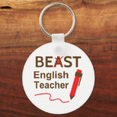 Funny Beast oder Best English Teacher Schlüsselanhänger (Vorderseite)