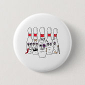 Funny Beat Up Bowling Buttone Button (Vorderseite)