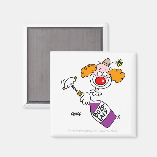 Funny Beaujolais Wine Spaß Clown Cartoon Magnet (Vorderseite/Rückseite)