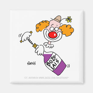 Funny Beaujolais Wine Spaß Clown Cartoon Magnet