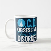 Funny Beautiful Blue Christmas Tree Kaffeetasse (Links)