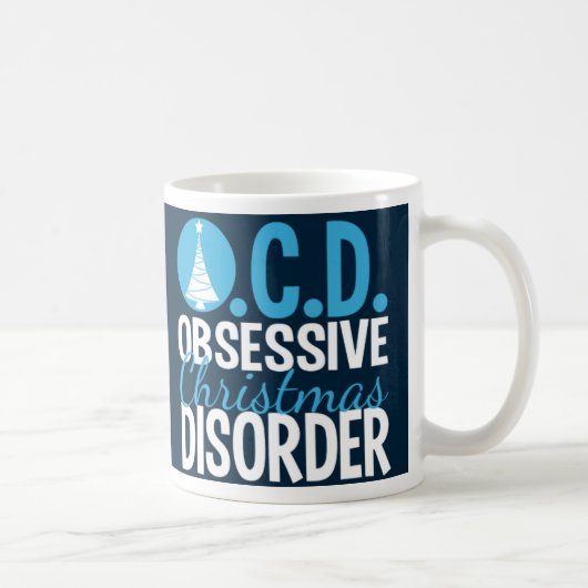 Funny Beautiful Blue Christmas Tree Kaffeetasse (Rechts)