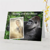 Funny Beauty and Beast Gorilla Karte (Gelbe Blume)