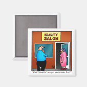 Funny Beauty Salon Spaß Magnet (Vorderseite/Rückseite)