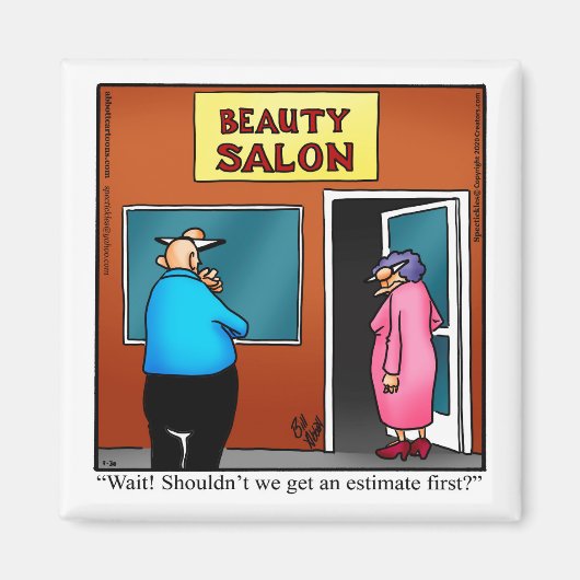 Funny Beauty Salon Spaß Magnet (Vorne)