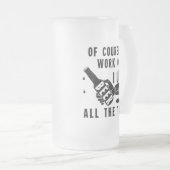 Funny Beauty Work Out Spaß in Black Mattglas Bierglas (VorderseiteRechts)