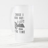 Funny Beauty Work Out Spaß in Black Mattglas Bierglas (Vorderseite Links)