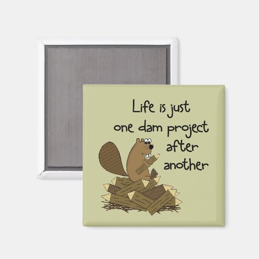Funny Beaver am Work Magnet (Vorderseite/Rückseite)